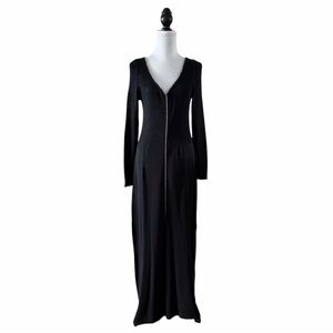 Sperling’s Black Rib Knit Maxi Dress w/Rhinestones, Size 12/14